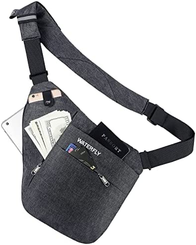 WATERFLY Sling Crossbody Chest Bag: Slim Anti-Theft Cross Body Bag Over Shoulder Backpack Stealth Side Pack Man Woman - Image 3